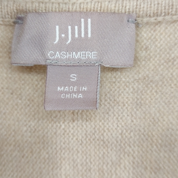 J.Jill Cashmere Open Front Cardigan Size Small Tan - Picture 3 of 5